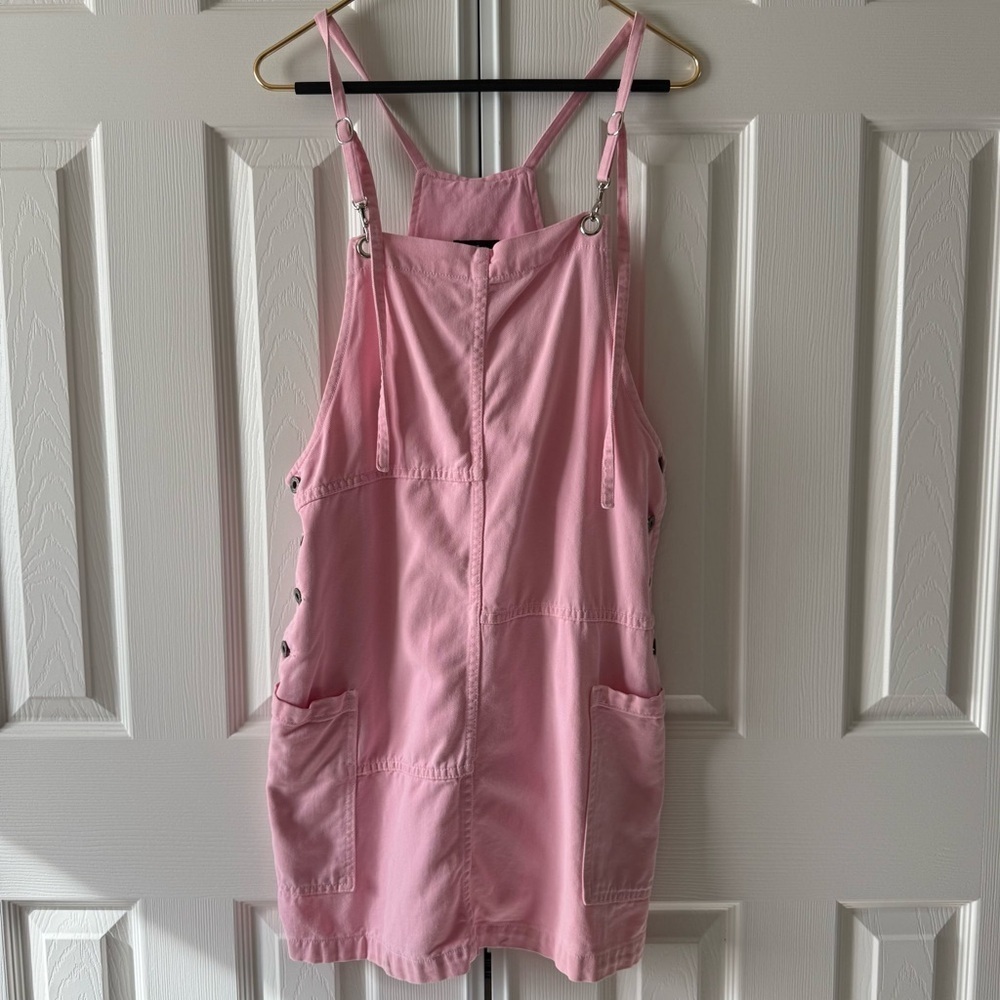 Y2K Vintage 90’s For Joseph Light Pink Overall Dress with Pockets